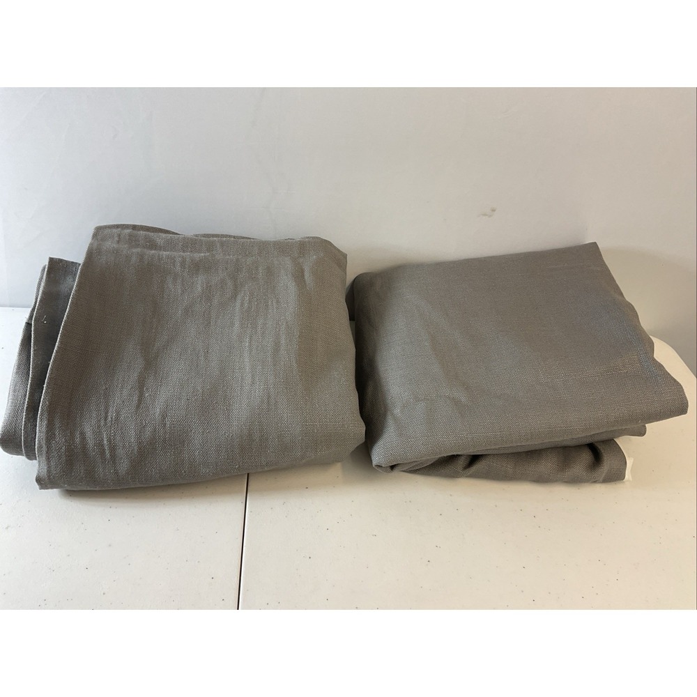 Pair of RESTORATION HARDWARE Dark Gray CURTAIN PANEL 100% LINEN 50 X 84"